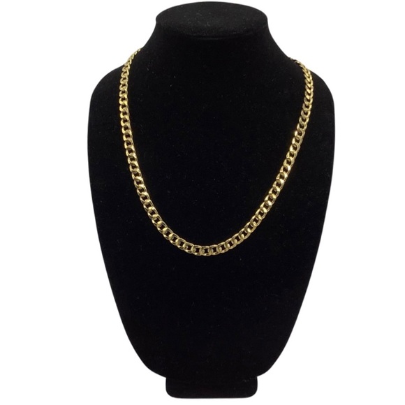Gold Chunky Curb Chain Link Necklace, 24" - Picture 1 of 5
